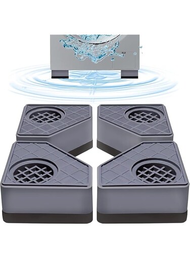AtRyx Anti Vibration Pads for Washing Machine, 4pcs Washer &amp; Dryer Pedestals Shock and Noise Cancelling Washing Machine Foot Pads, Washing Machine Support Stabilizer for Most Furniture, Protects Floor