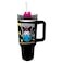 Pyramid Kuromi Punk Skull Tumbler with Straw, 40 oz Capacity, Black