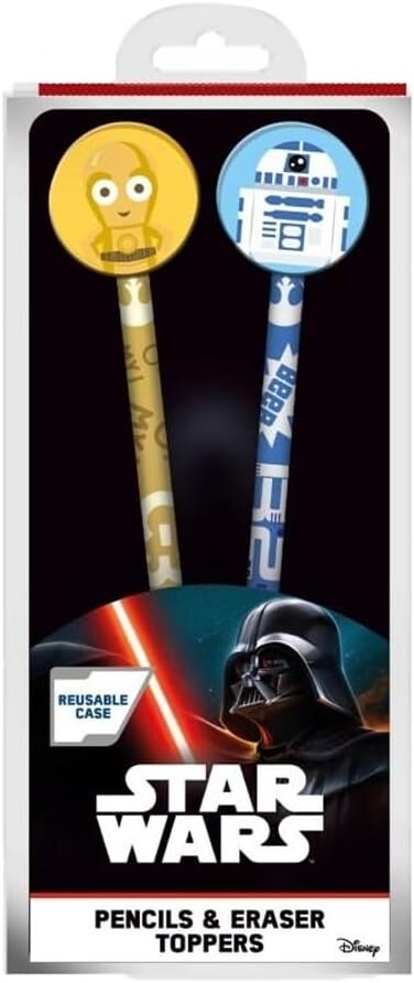 Disney Starwars Droids Pencil and Eraser Toppers