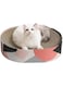 Mumoo Bear Cat Scratcher Cardboard, Oval Corrugated Scratch Pad, Cat Scratching Lounge Bed, Durable Recycle Board For Furniture Protection, Cat Scratcher Bowl, Cat Kitty Training Toy