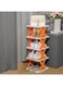 Generic Removable Stackable Shoe Rack, Living Room Plastic Shoe Rack, Multi-layer Folding Shoes Storage Organizer, Plastic Shoes Cabinets Home Supplies (orange, 5 Layers)