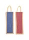 VANYA HANDICRAFT COLLECTION Fabric Jute Modern Water Bottle Bag With Handles (Blue And Red) - Pack Of 2