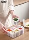Portable Food Storage Containers with Lids,6 Grids Divided Storage Box,Fresh-keeping Boxes with Drain Baskets, Organizer Bins for Scallion, ginger and garlic
