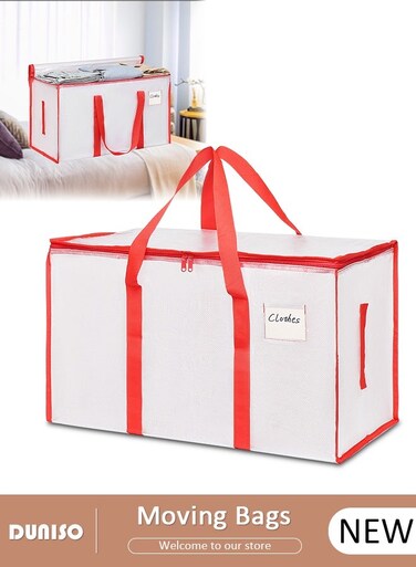 Large Moving Bags, Large Storage Bag with Backpack Straps Strong Handles &amp; Zippers, Storage Totes For Space Saving, Sturdy Carrying Handles for Travel, College Moving Supplies, Bedding, Clothes