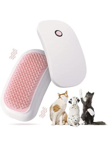 MAKINGTEC Massage Cat Dog Brush, Hand-Held Portable Vibration Pet Brush for Cats Dogs Massage Removes Loose Fur and Sort out Tangles Suitable for Pet Massage and Play Toys.