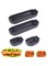 Tazweeq Hot Dog Bun Pan, 4 Piece Loaf Pan, Non-stick Hot Dog Mould, Easy Release Home Made Silicone Bread Mould for Hot Dog Buns (Black)