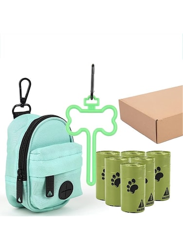 Khazna Dog Poop Bag Dispenser Waste Bag Holder   Mini Dog Treat Pouch Bag For Walking Hiking Running With Clip For Leash Belt, Hand Free Holder(Green)