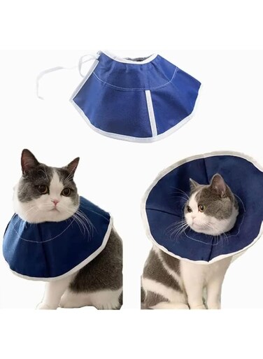 Cat Cones for Head Small Dog Cone Pet Cone Non-woven Fabrics Waterproof Anti-bite Anti-grab Neck Ring Dogs Cats Dog Cat Protection Cover Wound Healing Cone Protective Pet Medical Collar Smart Cone (M)