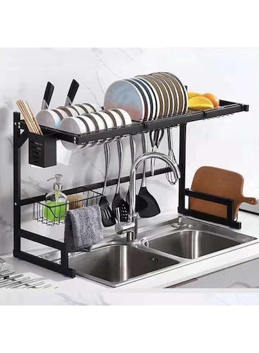 jaexest Over The Sink Dish Drying Rack, Adjustable Drying Rack for Kitchen Sink with Large Capacity Multifunctional Countertop Storage Rack(Fit &le;33" Sink)