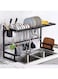 jaexest Over The Sink Dish Drying Rack, Adjustable Drying Rack for Kitchen Sink with Large Capacity Multifunctional Countertop Storage Rack(Fit &le;33" Sink)