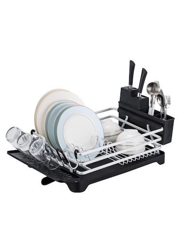 TYCOM Dish Rack - Drying Stand Dish Rack- Dish Rack Kitchen Organizer -Dish Rack With Tableware Cutting Board Rack, Dish Rack Drainer Board Rack, 1-Layer Dish Racks For Home Kitchen (Silver)
