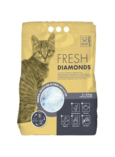 M-PETS Fresh Diamonds Silica Gel Cat Litter Non Scented 5L