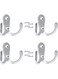 4 Pcs Double Prong Robe Hooks, Dual Coat Hooks Wall Mounted Hanging Clothes，with 8 Screws for Bathroom Bedroom Door Wall Retro Metal Cloth Hanger Double Coat Hooks