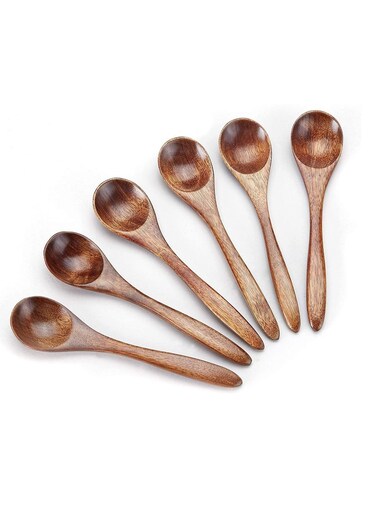 Small Wooden Spoons, 6pcs Teaspoon Teaspoons Serving Utensils For Cooking Condiments Spoon Mini Honey Daily Use