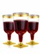 Pack Plastic Champagne Flutes with Gold Rim 6 Oz Stemmed Drink Glasses for Parties Weddings Birthdays Disposable Reusable Water Cups