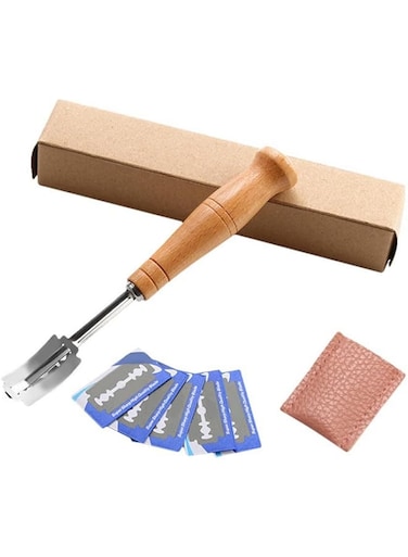 SKEIDO Bread Arc Curved Knife Bakers Blade Baking Slashing Tool Wood Handle Dough Making Cutter Accessor Baking Pastry Tools Accessory