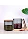1Chase Borosilicate Glass Storage Jar Smoky Grey 600ML- (Set of 2)   Airtight Food Container with Acacia Wooden Lid   Durable &amp; Stylish Kitchen Storage (Small)