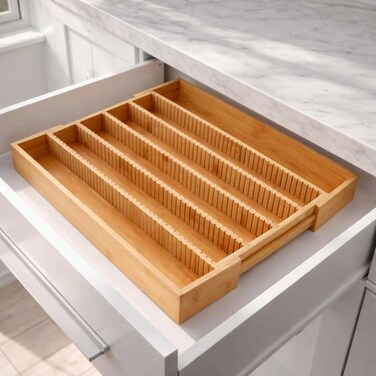 Home Natural Bamboo Coffee Pod Organizer - 39x26.5-44x5cm