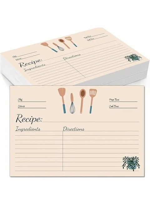 AXIYIBZI 50 Double Sided Recipe Cards 4x6, Wedding Bridal Shower Card, Blank Plain Printable Recipe Card for Binder, Cute Rustic Vintage Retro Gift in a Mason Jar Recipe Cards 4 x 6 Personalized