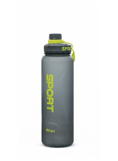 Water Bottle 1000ML Large Capacity Drinking Bottle with Flip Lid and Carry Handle-Grey