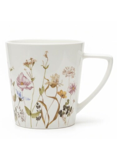 Luhpar Floral Ceramic Coffee Mug / Tea Mug 280ml, White Floral design