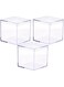 NUOBESTY 3pcs 8. 5cm Clear Acrylic Plastic Square Cube Small Plastic Storage Box with Lid Square Clear Containers Box for Candy Pill and Tiny Jewelry Storage Box