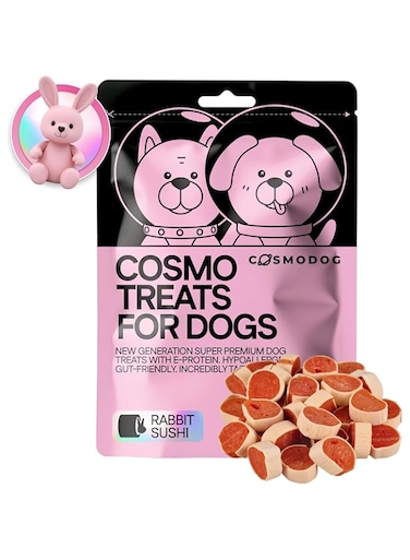COSMODOG Dog Treats With Rabbit Sushi 100g E-Protein Hypoallergenic Dog Food For Puppies and Small Bread