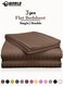 3 Piece Luxury Dark Brown Striped Bed Sheet Set with 1 Flat Sheet and 2 Pillowcases for Hotel and Home Crafted from Ultra Soft and Breathable Microfiber for Year-Round Comfort, (Single/Double)