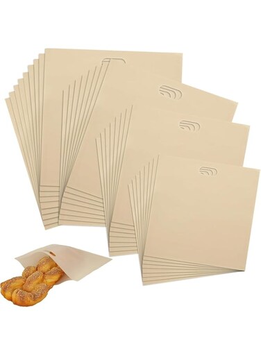 Reusable Toaster Bags, 20 Pcs Non-Stick Teflon Grilled Cheese Toaster Bags, Heat Resistant and Washable Oven Bags for Toast Cheese Sandwiches, Pizza, Panini and Garlic Toasts