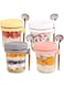 Necomi Overnight Oats Containers with Lid And Spoon,Overnight Oats Jars,Travel Food Containers,4 Pack 350ML Glass Meal Prep Container for Oatmeal - Food Storage Containers/Canning/Food Jars