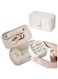 OBABO PU Leather Travel Jewelry Box,mini Organizer Jewelry Case Holder Travel Size Travel Essentials for Lipstick,Ring,Pendant,Pink Small Travel Jewelry Birthday Gifts for Women Girls (White)