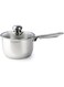 Wilson Amara Stainless Steel Saucepan pan 16x10.5cm, Vented Glass Lid, Induction Ready, Oven Safe - 5-layer base