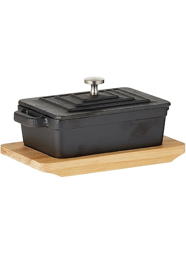 Raj Rectangular Cast Iron Casserole With Tray
