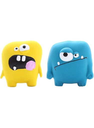 Pet Toys Set of 2, Monster Dog Toy, Dog chew Toy Squeaky So Cute Design, With a funny Sound