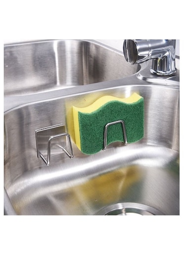 2Pcs stainless steel sponge rack kitchen free punch steel ball rag sponge drain rack storage rack