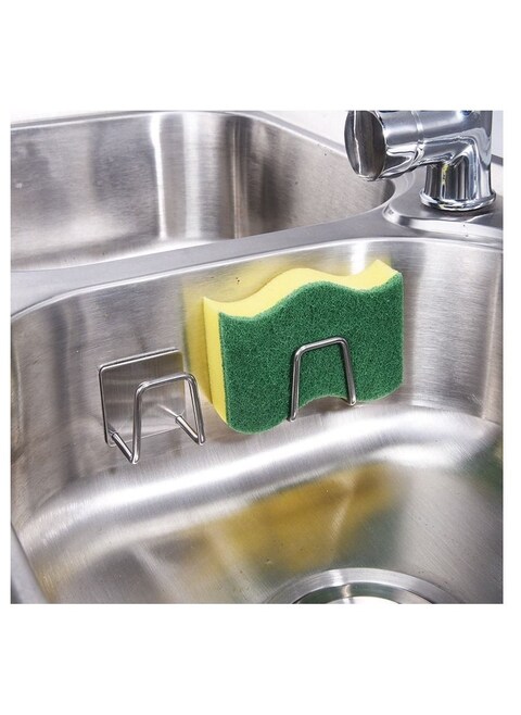 2Pcs stainless steel sponge rack kitchen free punch steel ball rag sponge drain rack storage rack