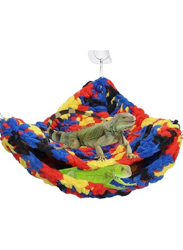 THE WHITE SHOP Reptile Hammock, Hammock for Bearded Dragon, Leopard Gecko Tank Cage Decor Bearded Dragon Accessories Habitat Lizard Hammock with Suction Cup Hook (Material : E)