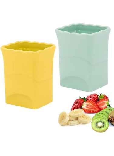 Tazweeq 2Pack Strawberry Slicer Cup, Fruit Cup Slicer Cup Chopper, Quickly Making Fruit Vegetable Salad Strawberry Cutter, Mini Slicer Kitchen Gadget, for Strawberries Egg Banana Slicer
