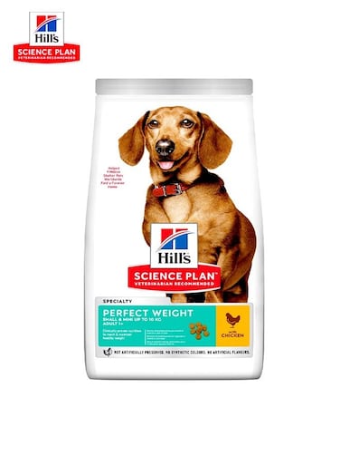 Hill's Science Plan Perfect Weight Small &amp; Mini Adult Dog Food With Chicken Dog - 1.5kg