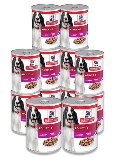 Hill's Adult Dog Food With Beef - 12x370g