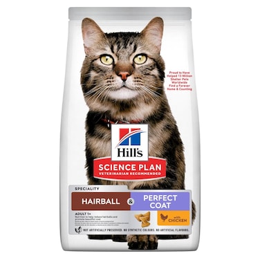 Hill's Science Plan Hairball &amp; Perfect Coat Adult Dry Cat Food with Chicken (3kg)