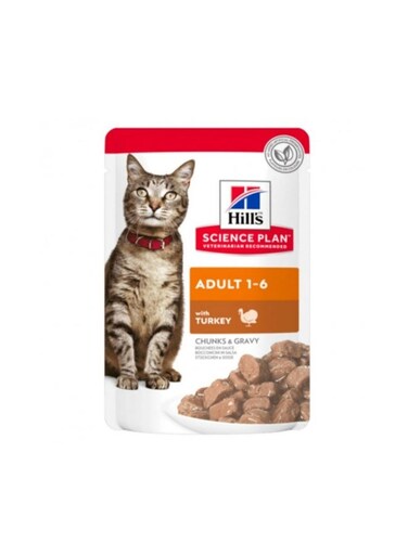 Hill's Hills Science Plan Turkey Chunks and Gravy Cat Food Pouch - 85g
