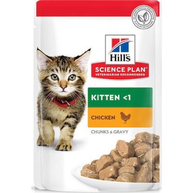 Hill's Science Plan Tender Chunks &amp; Gravy Kitten Chicken Pouches 85g