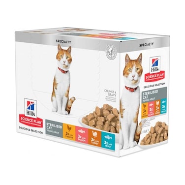 Hill's Science Plan Sterilised Cat Adult Cat Food Multipack (12x85g)