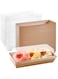 YHRY 50 Pack Paper Sandwich Boxes with Clear Secure Lids, Paper Charcuterie Boxes, 19 cm Long White Disposable Food Containers Bakery Boxes for Desserts, Strawberries, Cake Slice and Cookies