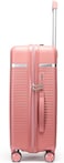 British Traveller Polypropylene Luggage &ndash; 24"   Hard Shell Suitcase with Phone Holder, TSA Lock, Spinner Wheels &amp; Telescopic Handle (Pink, 24 Inch)