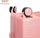 British Traveller Polypropylene Luggage &ndash; 24"   Hard Shell Suitcase with Phone Holder, TSA Lock, Spinner Wheels &amp; Telescopic Handle (Pink, 24 Inch)