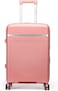 British Traveller Polypropylene Luggage &ndash; 24"   Hard Shell Suitcase with Phone Holder, TSA Lock, Spinner Wheels &amp; Telescopic Handle (Pink, 24 Inch)