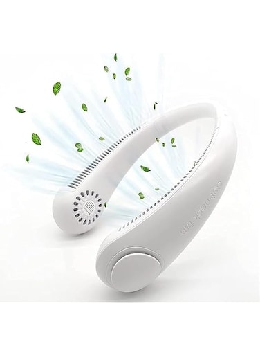 Neck Fan: Hands-Free 360&deg; Personal Cooling Fan, USB Rechargeable and Portable with 3 Speed Settings&mdash;perfect for travel, office, and sports activities.