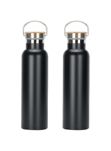 SYOSI Sport Water Bottle Stainless Steel Double Wall Insulated Water Bottle Reusable Thermoses Flask Vacuum Metal Water Bottle with Handle and Leakproof Lid for Cyclists Runners Hiker 2 Pack 600ML